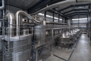 Fermentation finishing plant: evaporation station feeding crystallization