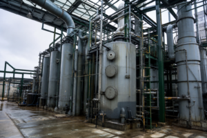Corrosion-resistant zinc chloride concentration plant with scrubbing ducts