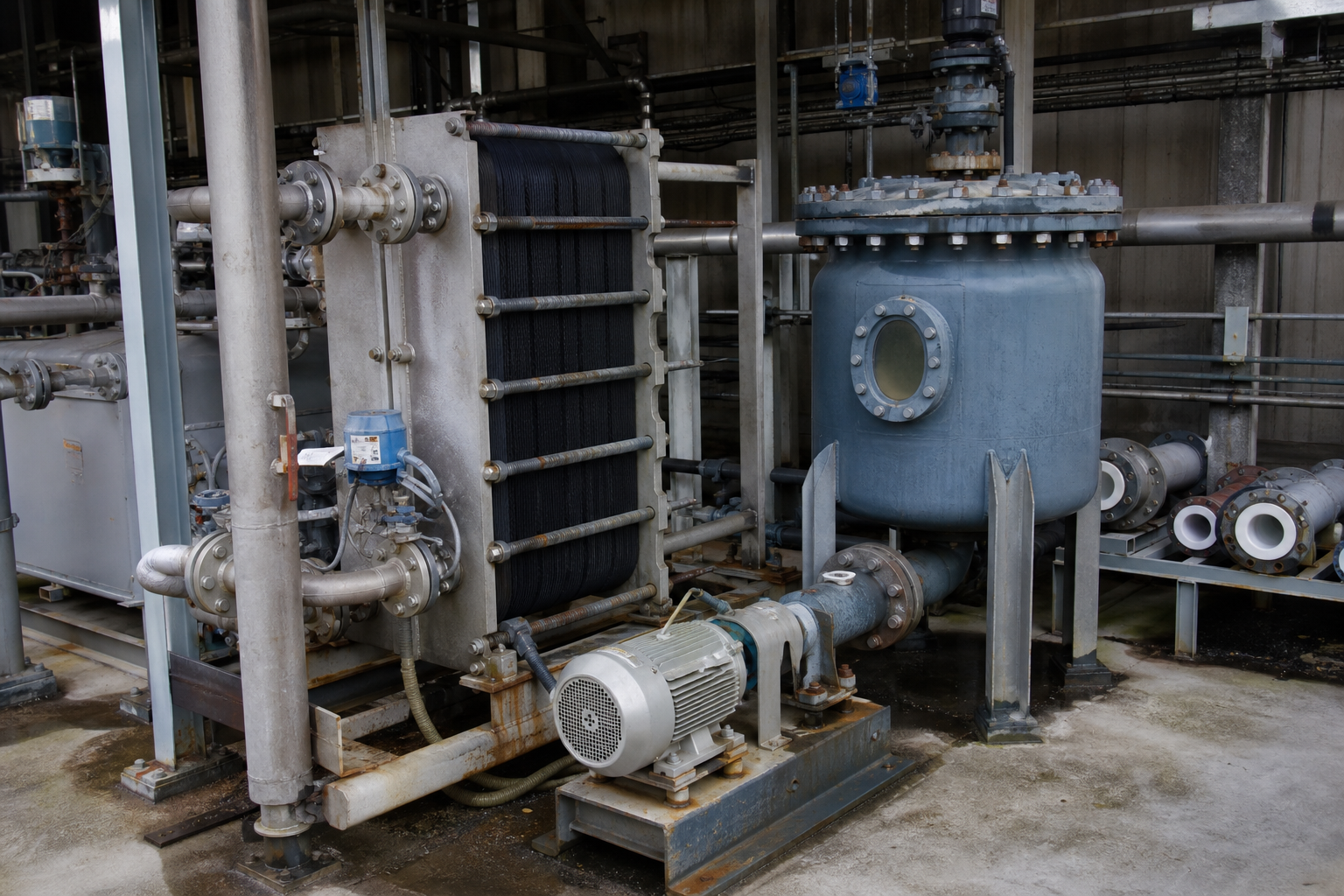 Zinc Chloride Evaporation and Concentration Solution 2 Graphite block heat exchanger and glass-lined equipment for zinc chloride duty
