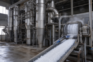 Calcium chloride evaporation concentration plant with flaking machine