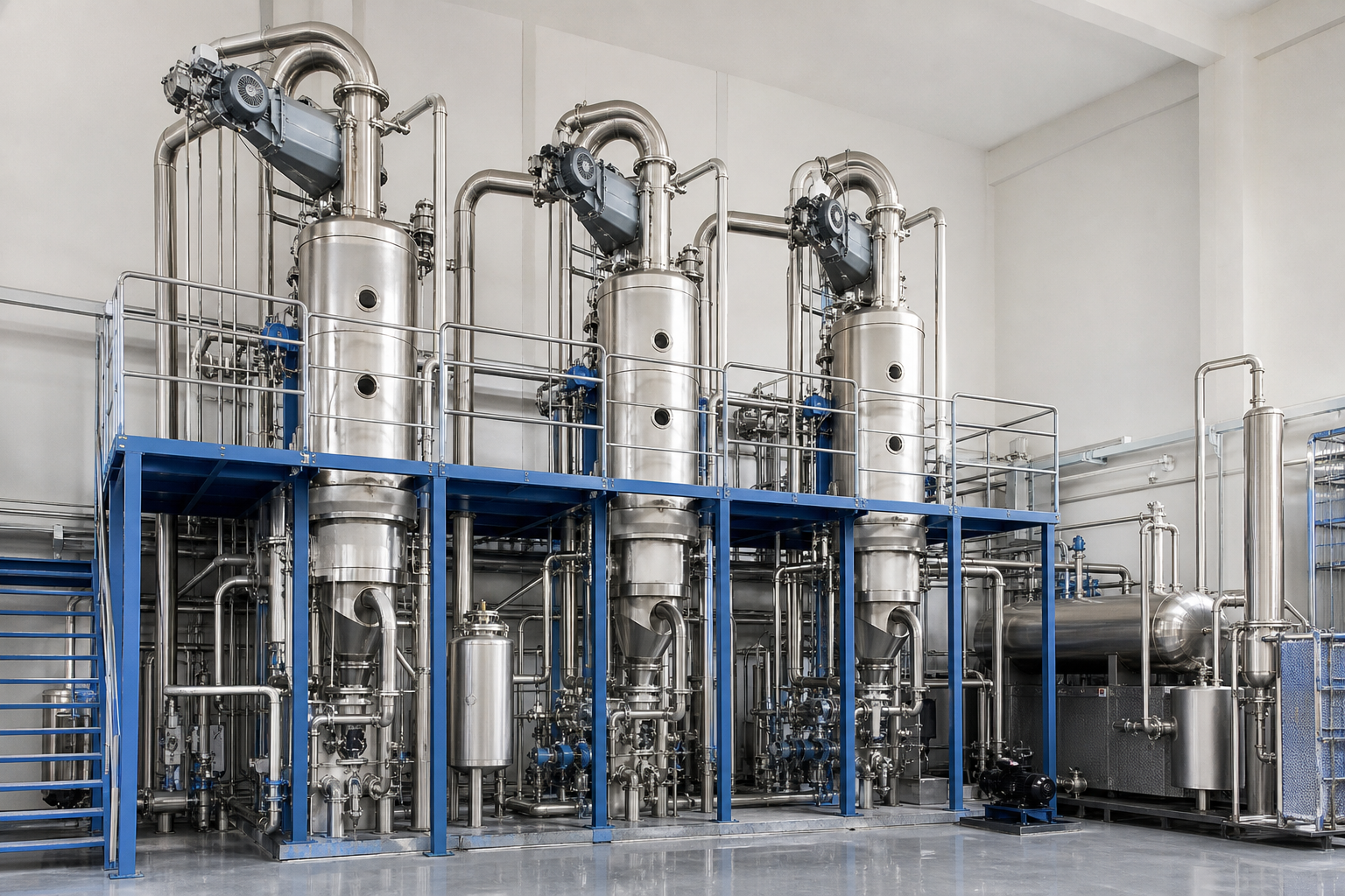 Multi-effect evaporation station for threonine liquor concentration