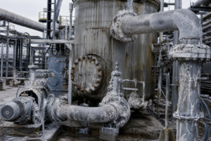 Forced circulation evaporator with insulated circulation loop for high salinity brine