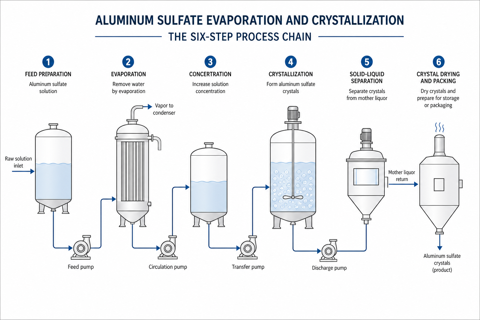 Aluminum Sulfate Evaporation and Crystallization Solution 2 aluminum sulfate evaporation and crystallization solution - the six-step process chain