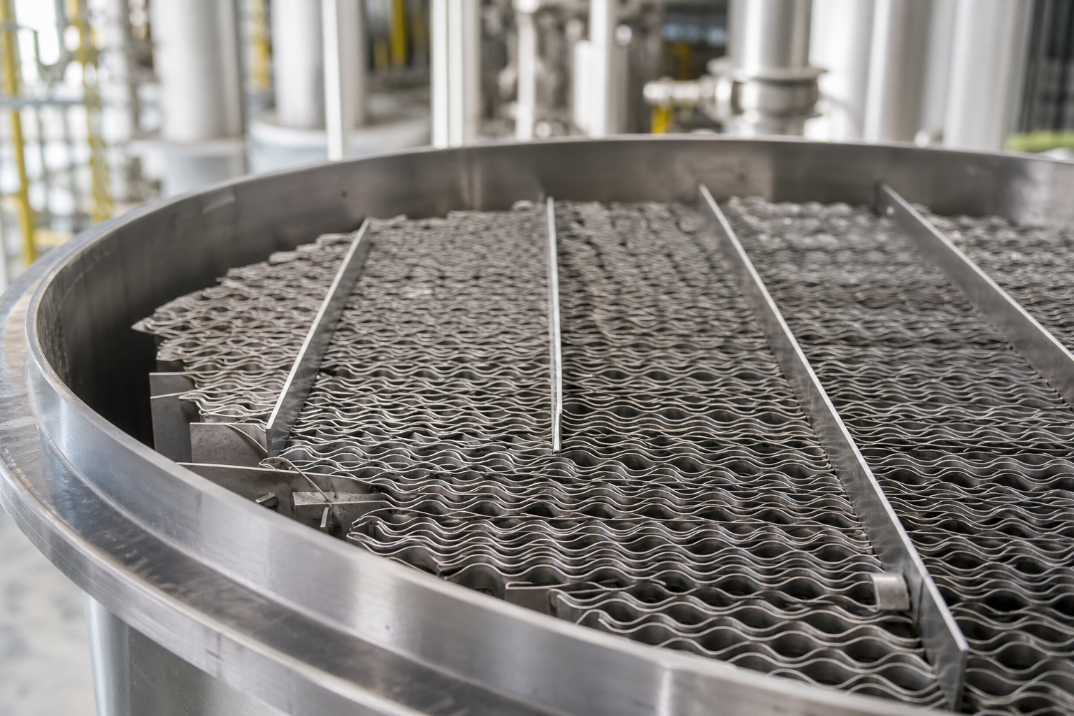 Ammonia Stripping in High-Ammonia Wastewater 1 stripping column structured packing close-up