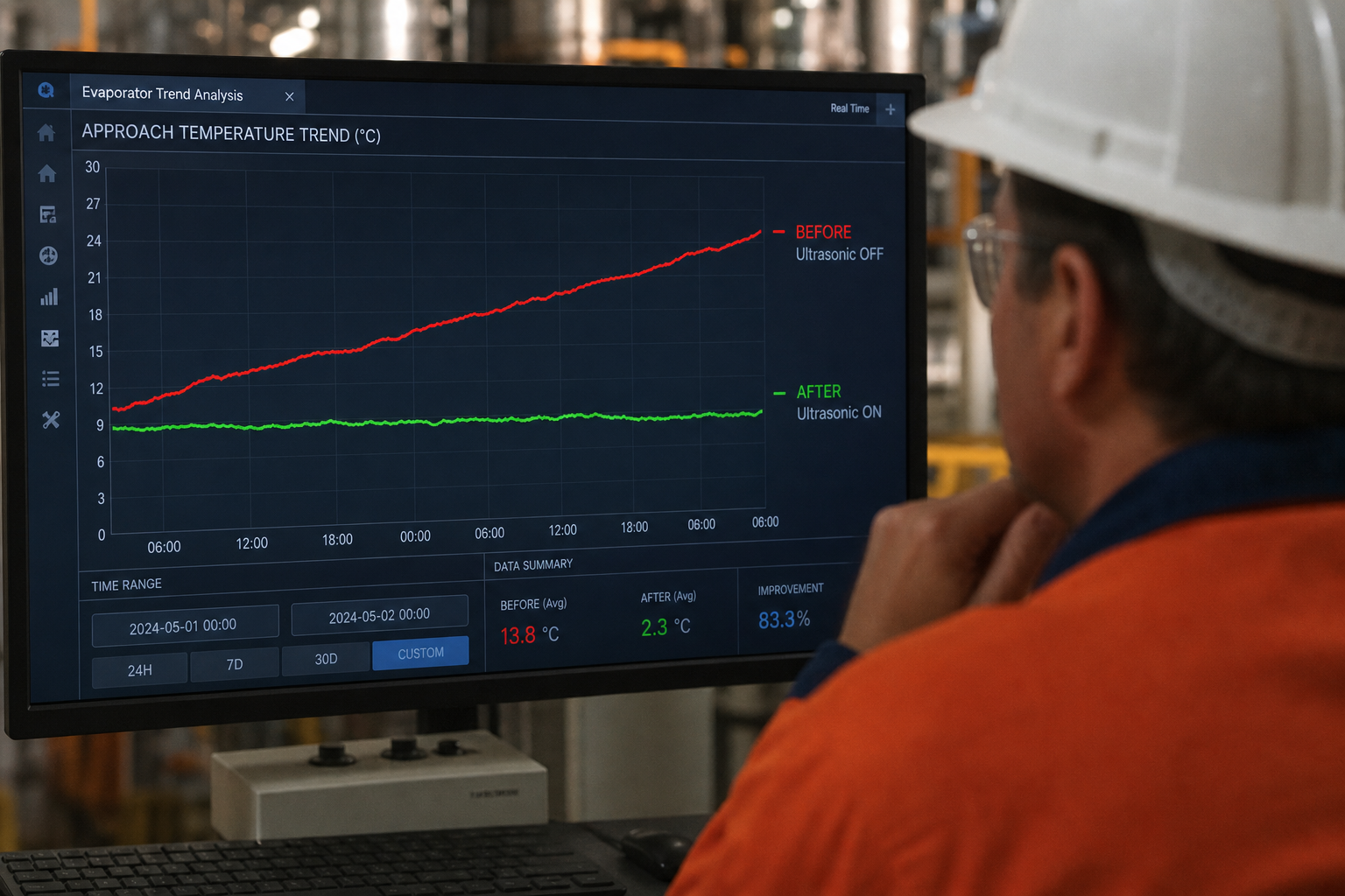 Approach temperature trending as the objective fouling criterion