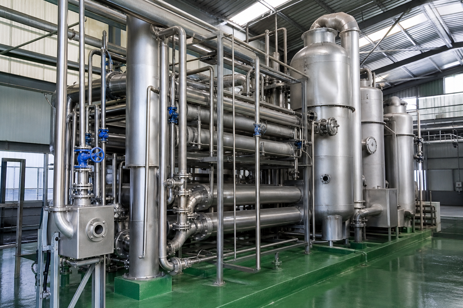 6 t/h Ammonium Chloride Wastewater: Triple-Effect Evaporation & Crystallization Case 2 ammonium chloride wastewater triple effect 6t h process plant scene