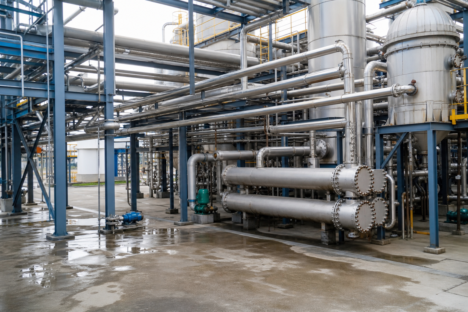 12 t/h Titanium Dioxide Ferrous Sulfate: Three-Effect Evaporation & Crystallization Case 2 ferrous sulfate titanium dioxide three effect process plant scene