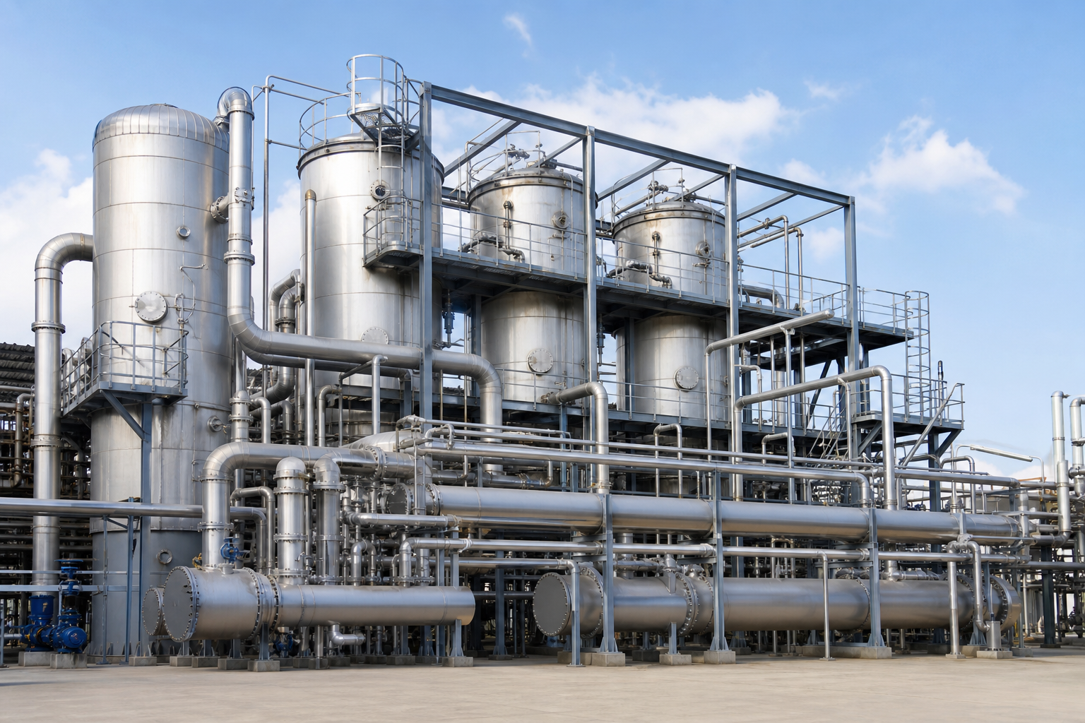potassium chloride three effect crystallization process plant scene