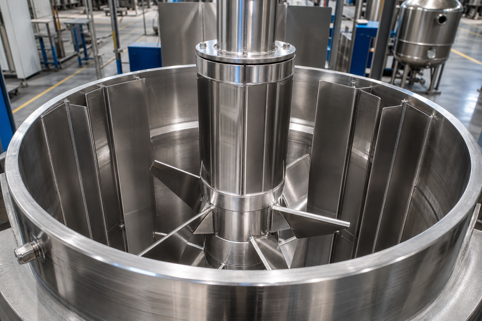 crystallizer agitator impeller and draft tube internals