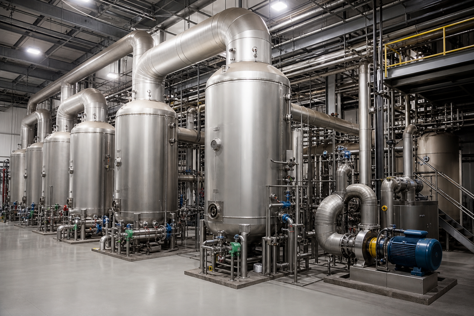 stillage syrup evaporation train in ethanol plant