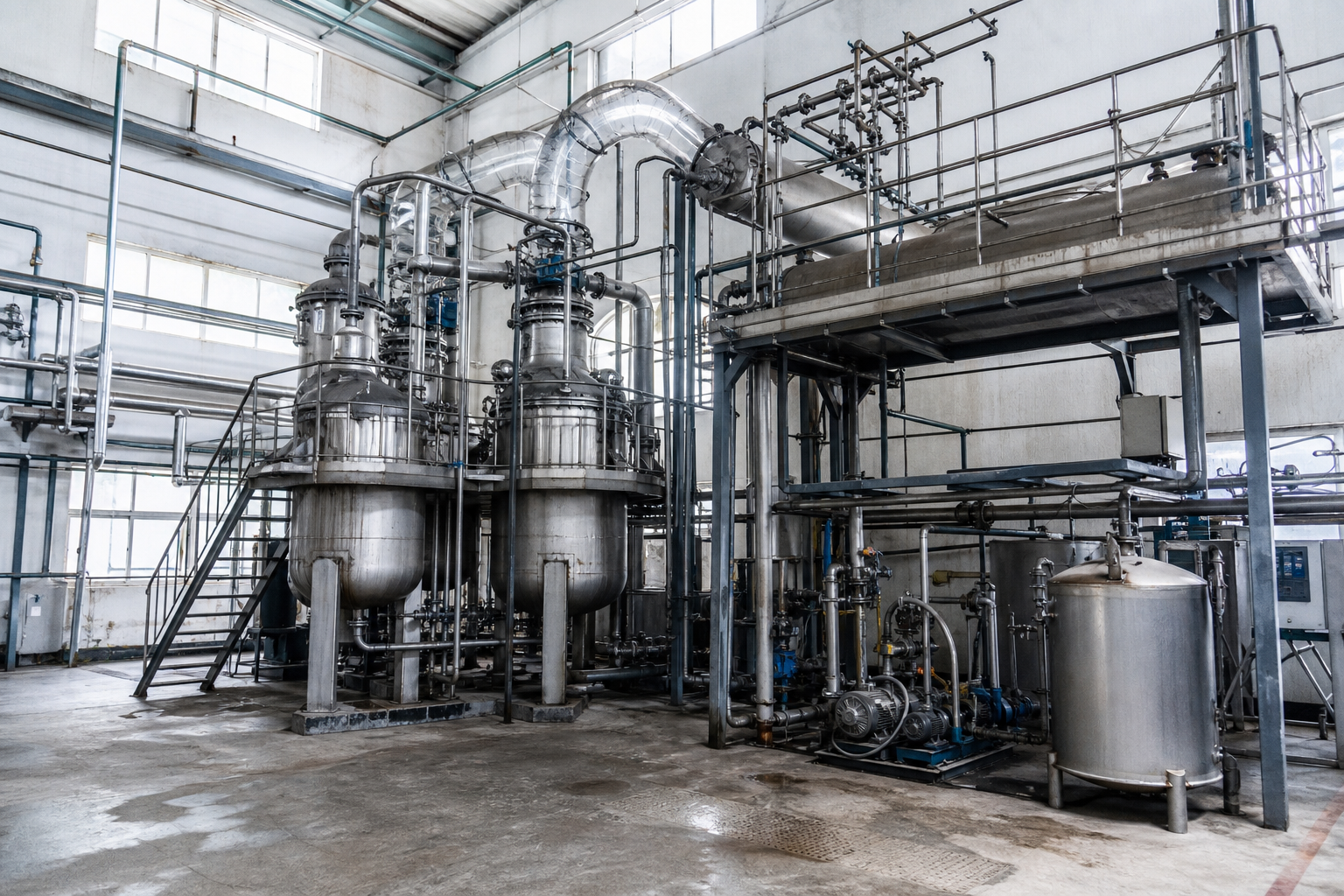 Vacuum external circulation evaporators for heat-sensitive food concentrates