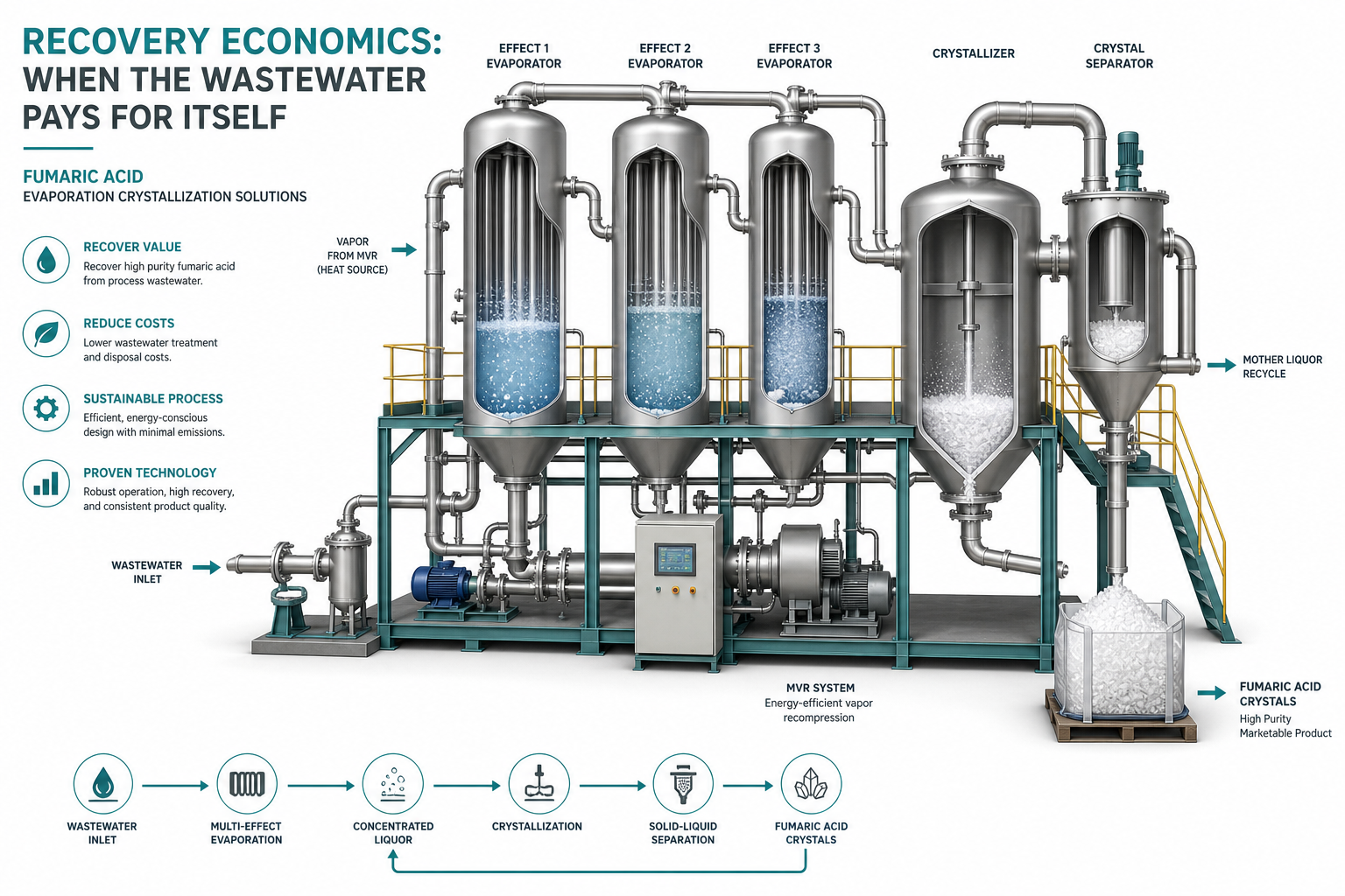 fumaric acid evaporation crystallization solutions - recovery economics: when the wastewater pays for itself