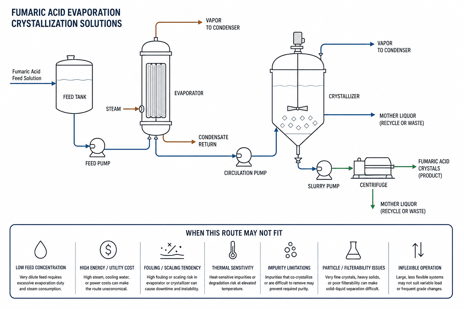 fumaric acid evaporation crystallization solutions - when this route may not fit