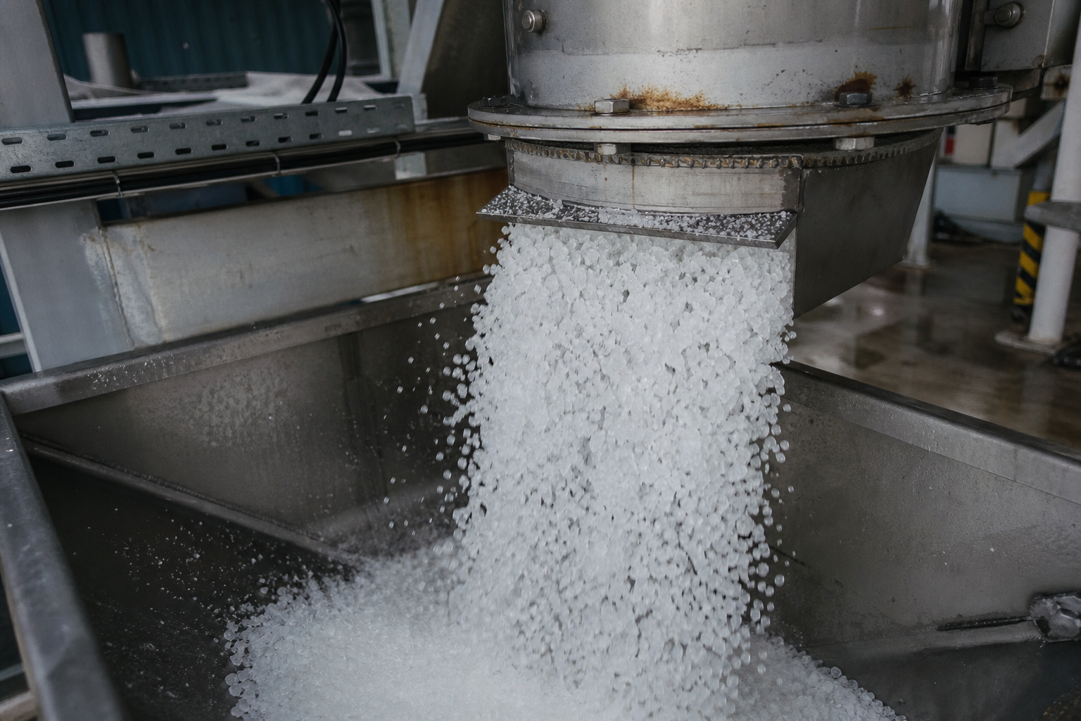 White crystalline ammonium sulfate fertilizer