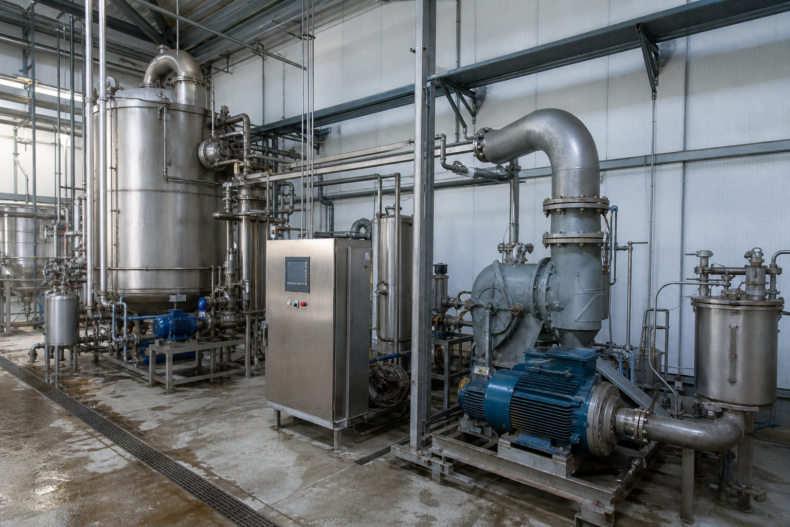 Starch Syrup and Sweetener Evaporation Solutions for Glucose, Maltose, and HFCS Plants 3 MVR evaporator with mechanical vapor compressor for syrup concentration