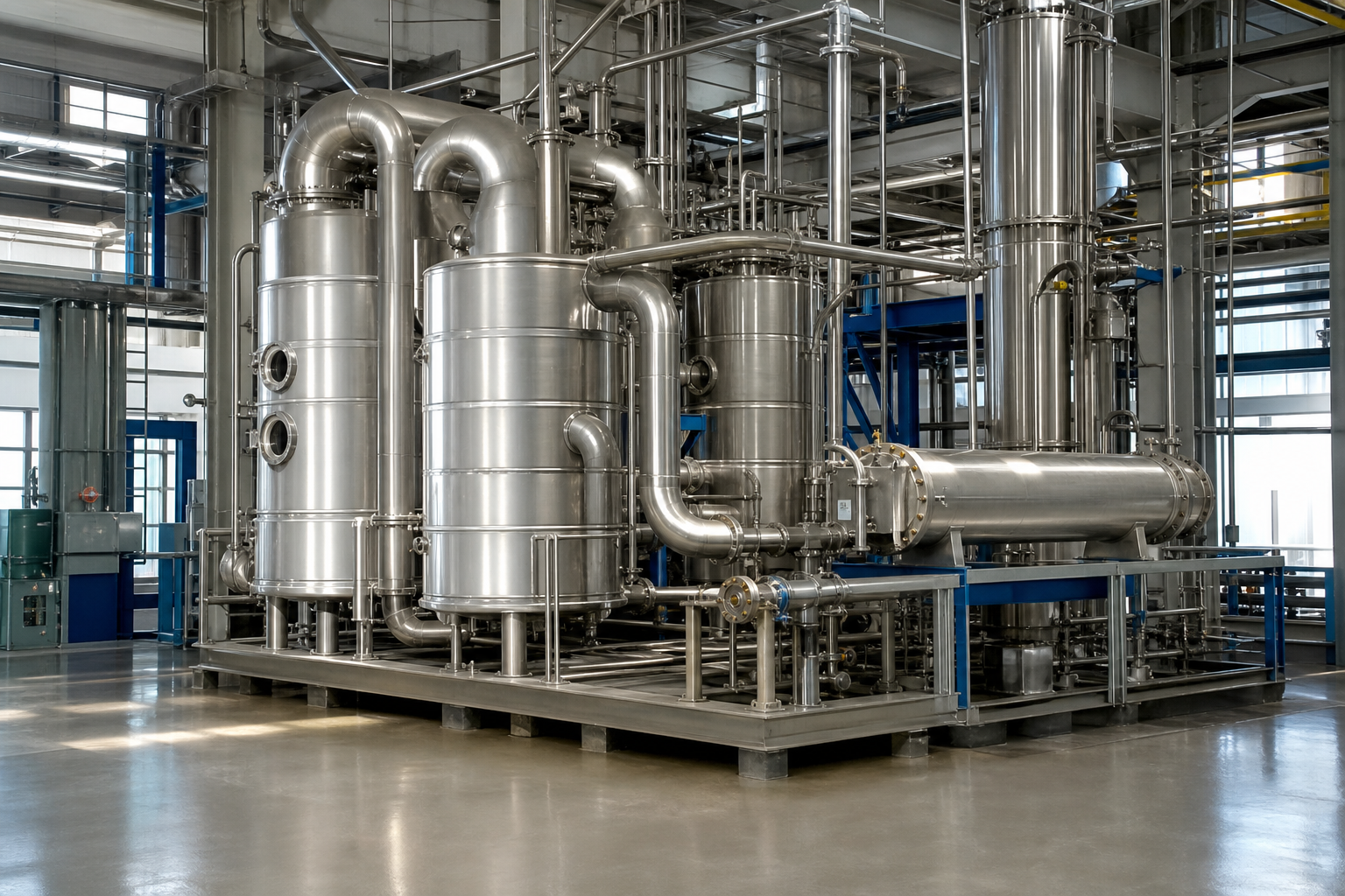 solvent recovery evaporation unit in fiber plant