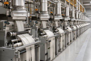 lyocell fiber production line in modern fiber plant