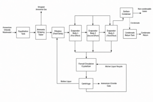 case ammonium chloride wastewater triple effect 6t h process flow diagram