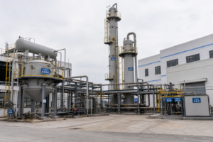 Three-band ammonia treatment area at a rare earth separation plant