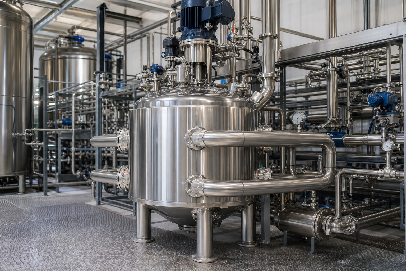 Sodium acetate cooling crystallizer vessel with external cooling loop