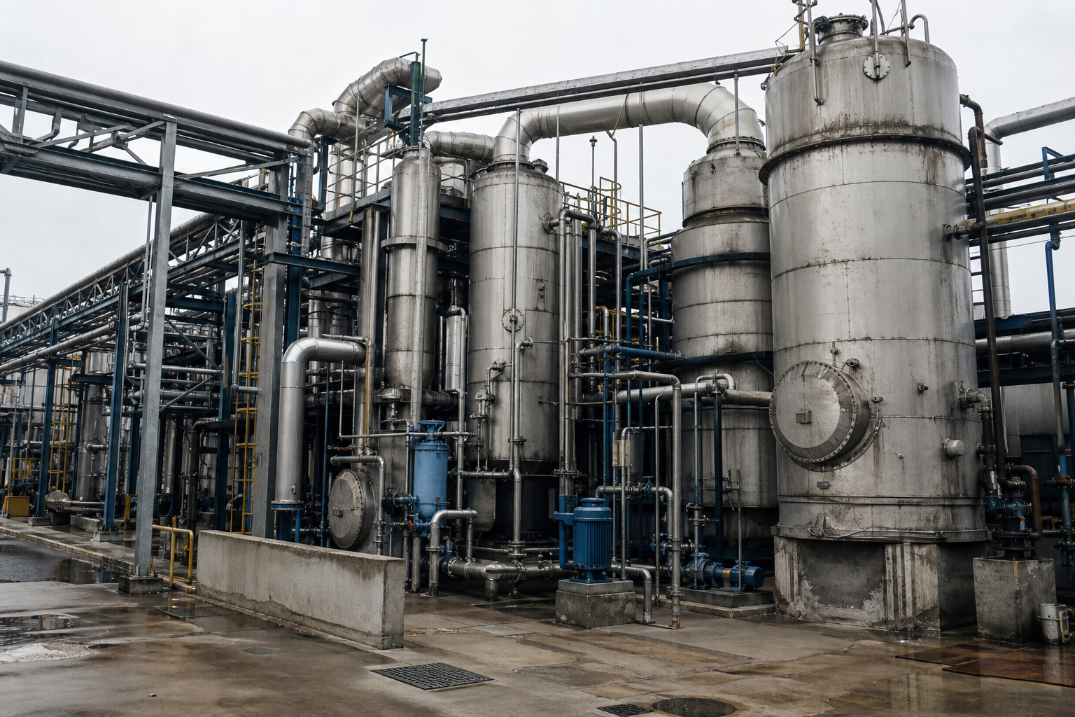 Zero liquid discharge (ZLD) system with evaporation and crystallization for industrial wastewater
