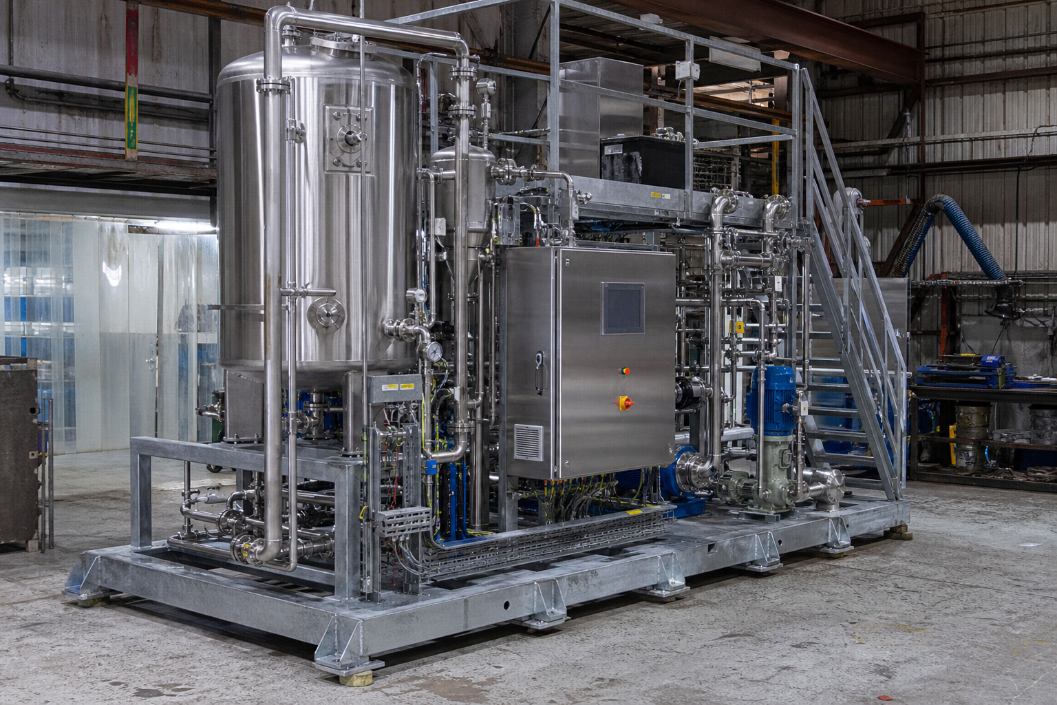 Evaporation plant core equipment, heat exchanger, separator and crystallizer