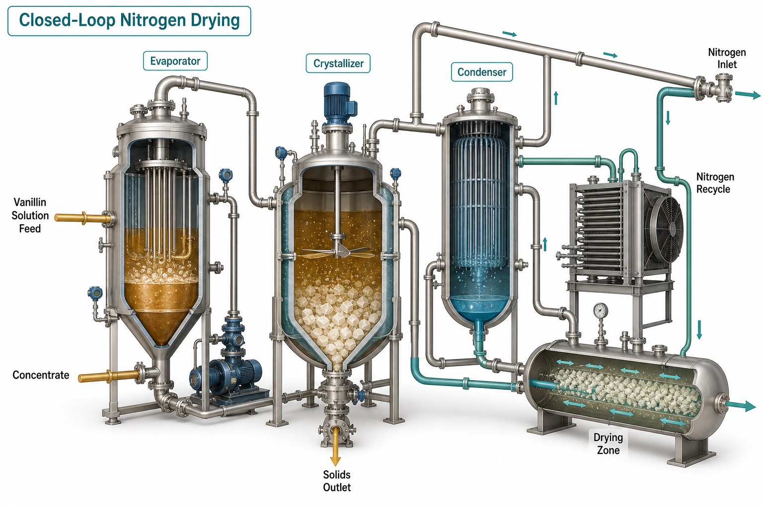 Vanillin Production: Concentration & Drying Solutions 3 vanillin production concentration drying solutions - closed-loop nitrogen drying: how the circuit works